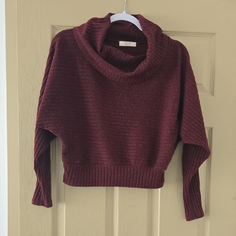 Jolie Burgundy Cowl Neck Sweater